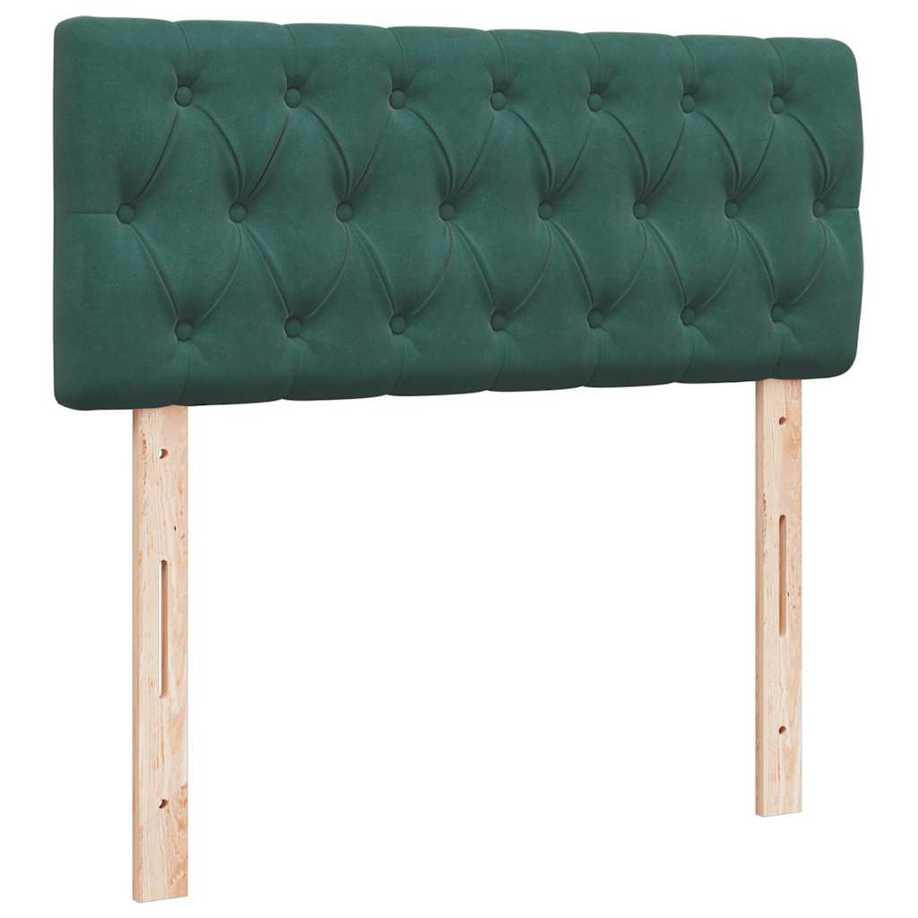 Cadre de lit ottoman avec matelas vert foncé 120x200 cm velours - XIOS