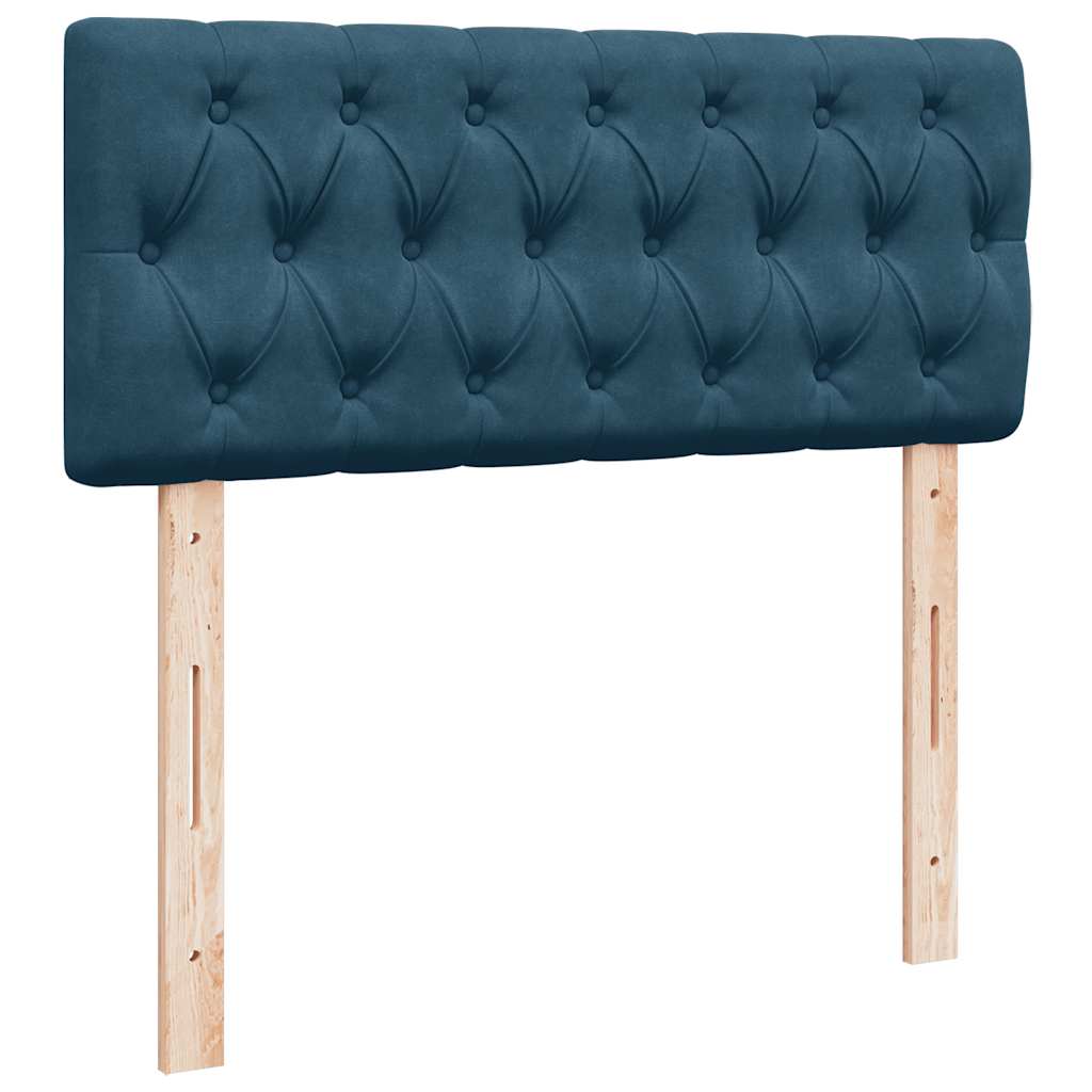 Cadre de lit ottoman avec matelas bleu foncé 120x200 cm velours - XIOS