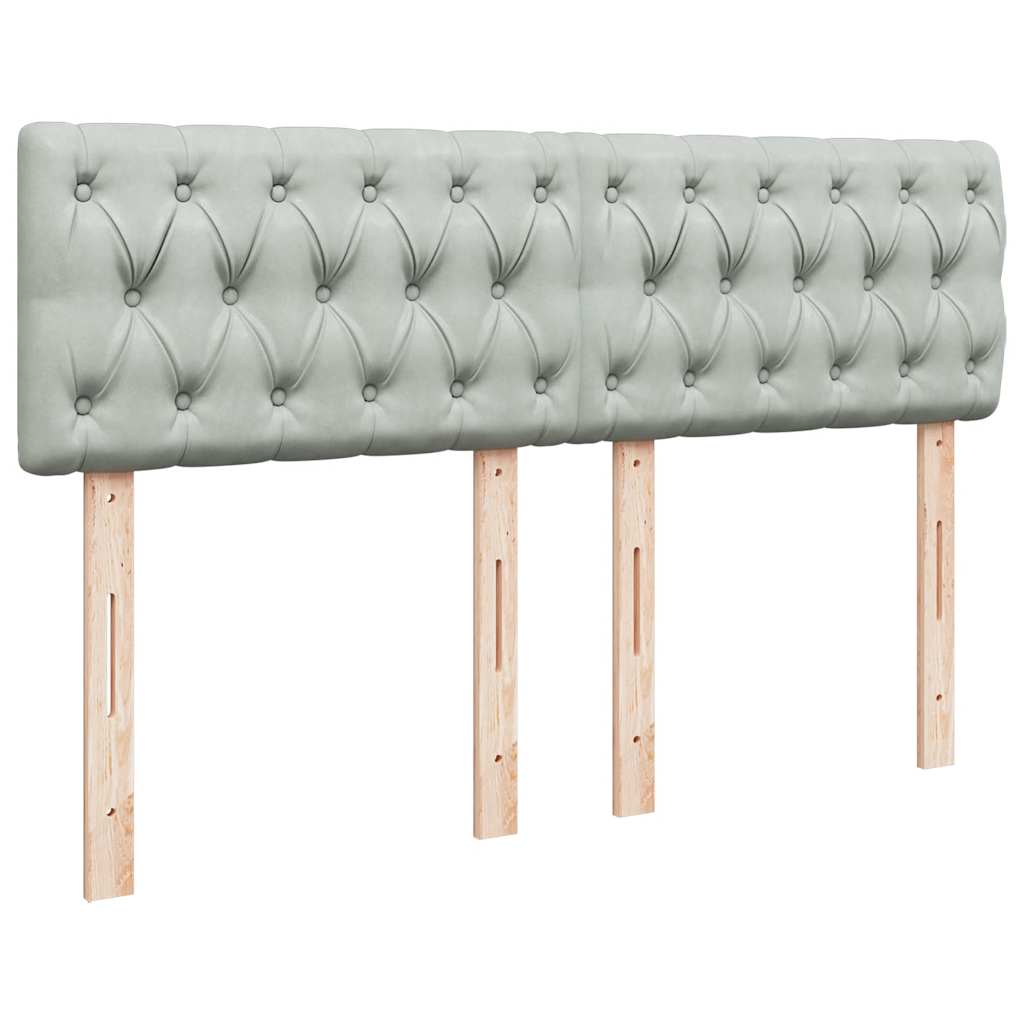 Cadre de lit ottoman avec matelas gris clair 140x200 cm velours - XIOS