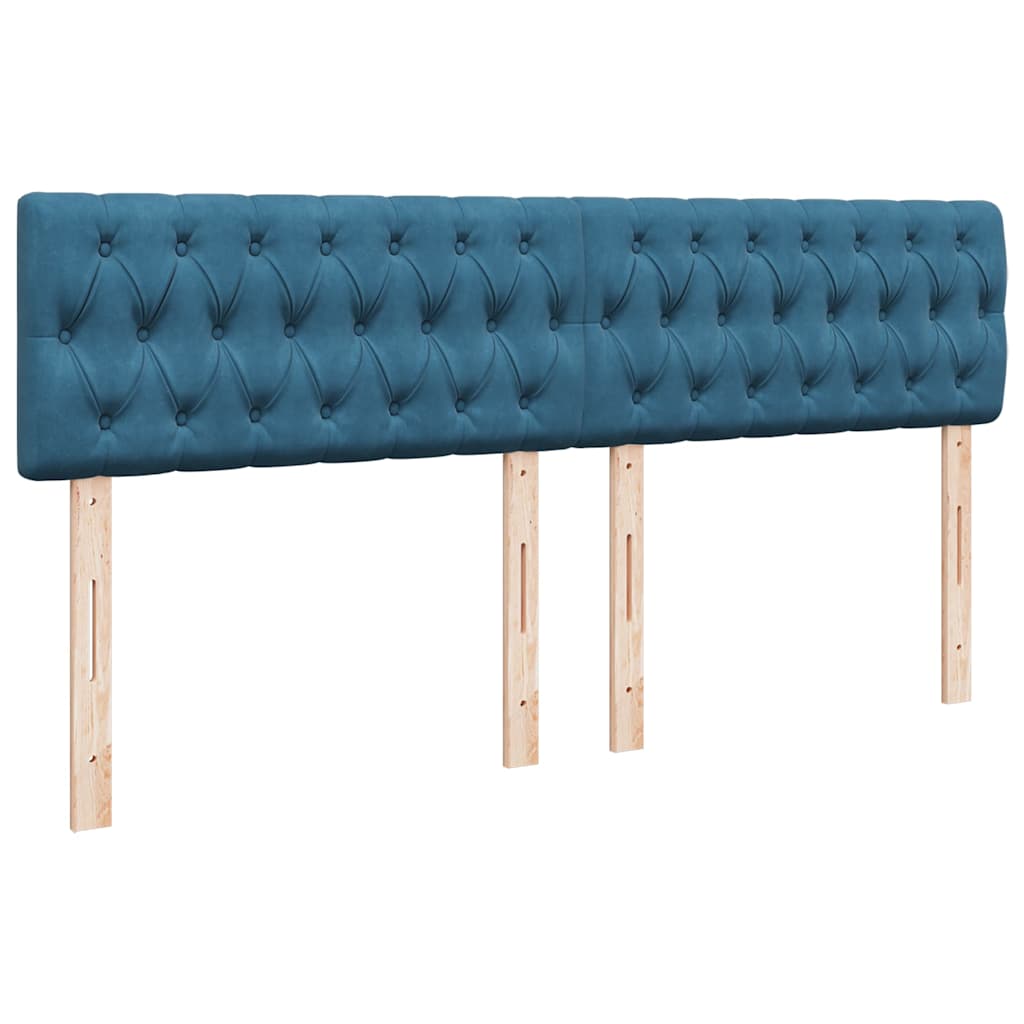 Cadre de lit ottoman avec matelas bleu foncé 160x200 cm velours - XIOS