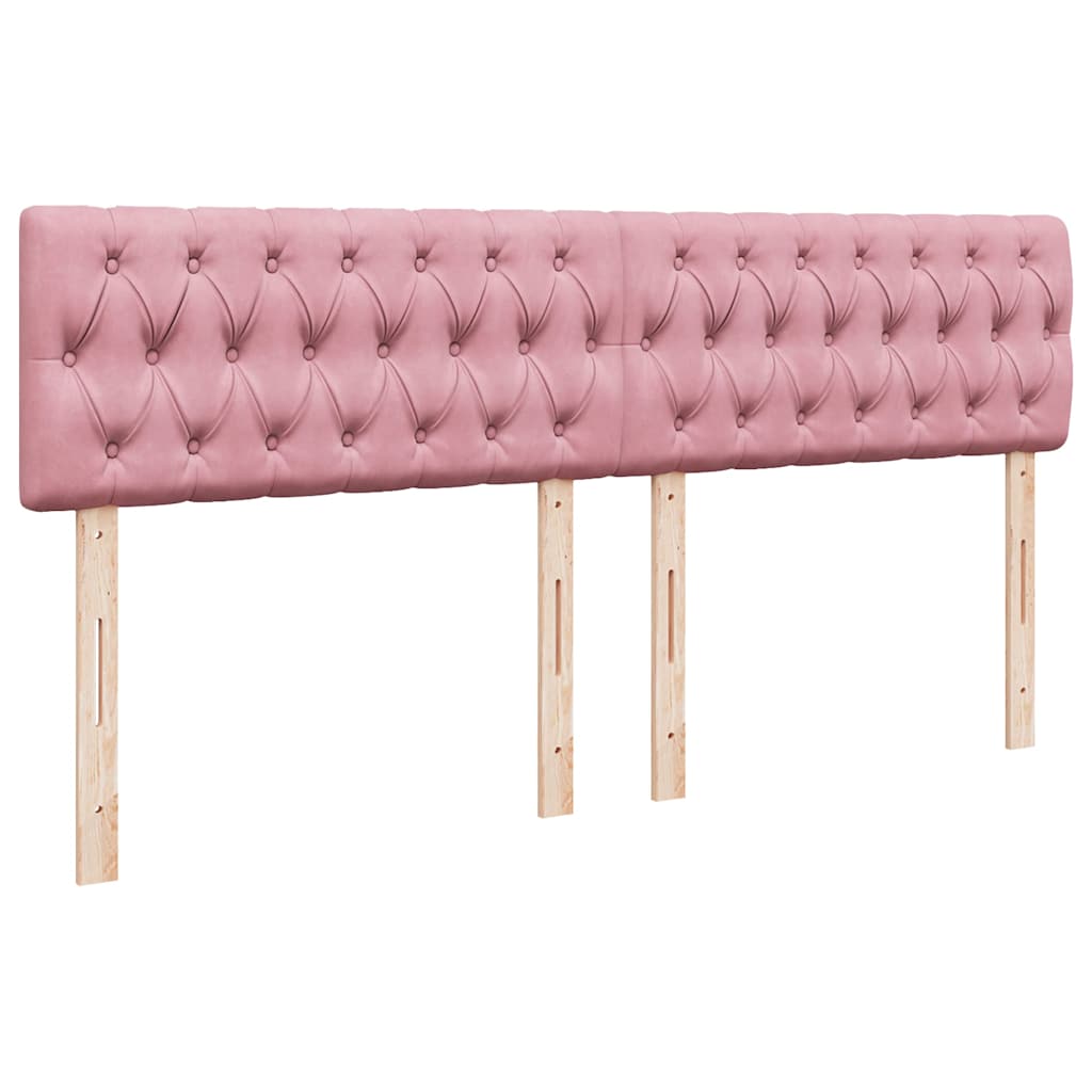 Cadre de lit ottoman avec matelas rose 160x200 cm velours - XIOS