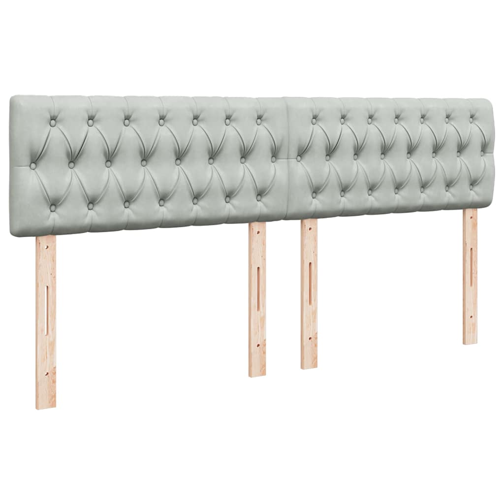 Cadre de lit ottoman avec matelas gris clair 180x200 cm velours - XIOS