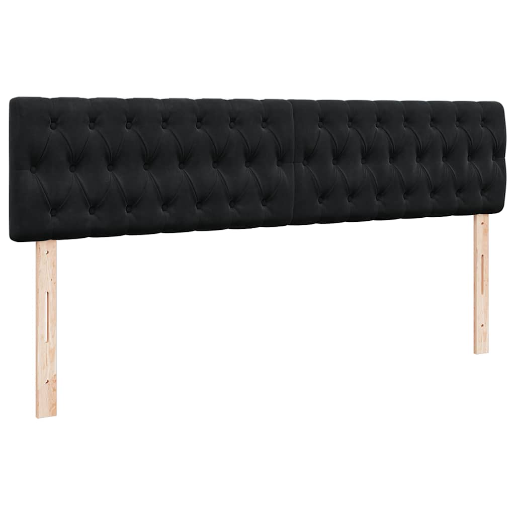Cadre de lit ottoman avec matelas noir 200x200 cm velours - XIOS