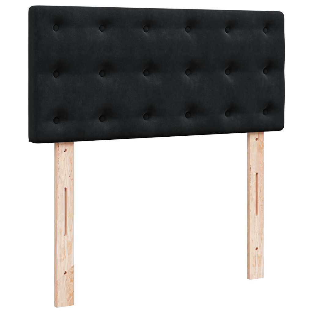 Cadre de lit ottoman avec matelas noir 80x200 cm velours - XIOS