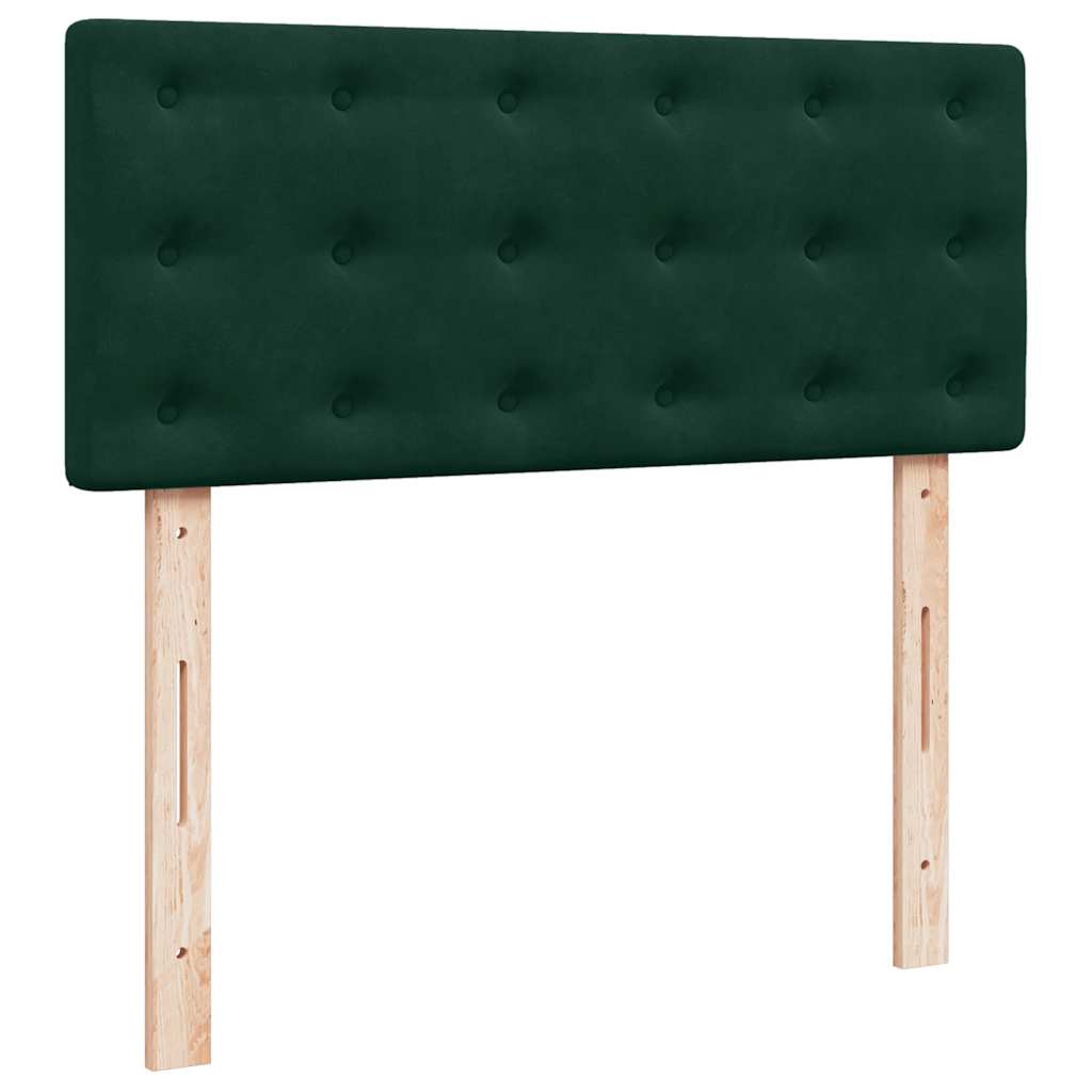 Lit ottoman avec matelas vert foncé 120x190 cm velours - XIOS