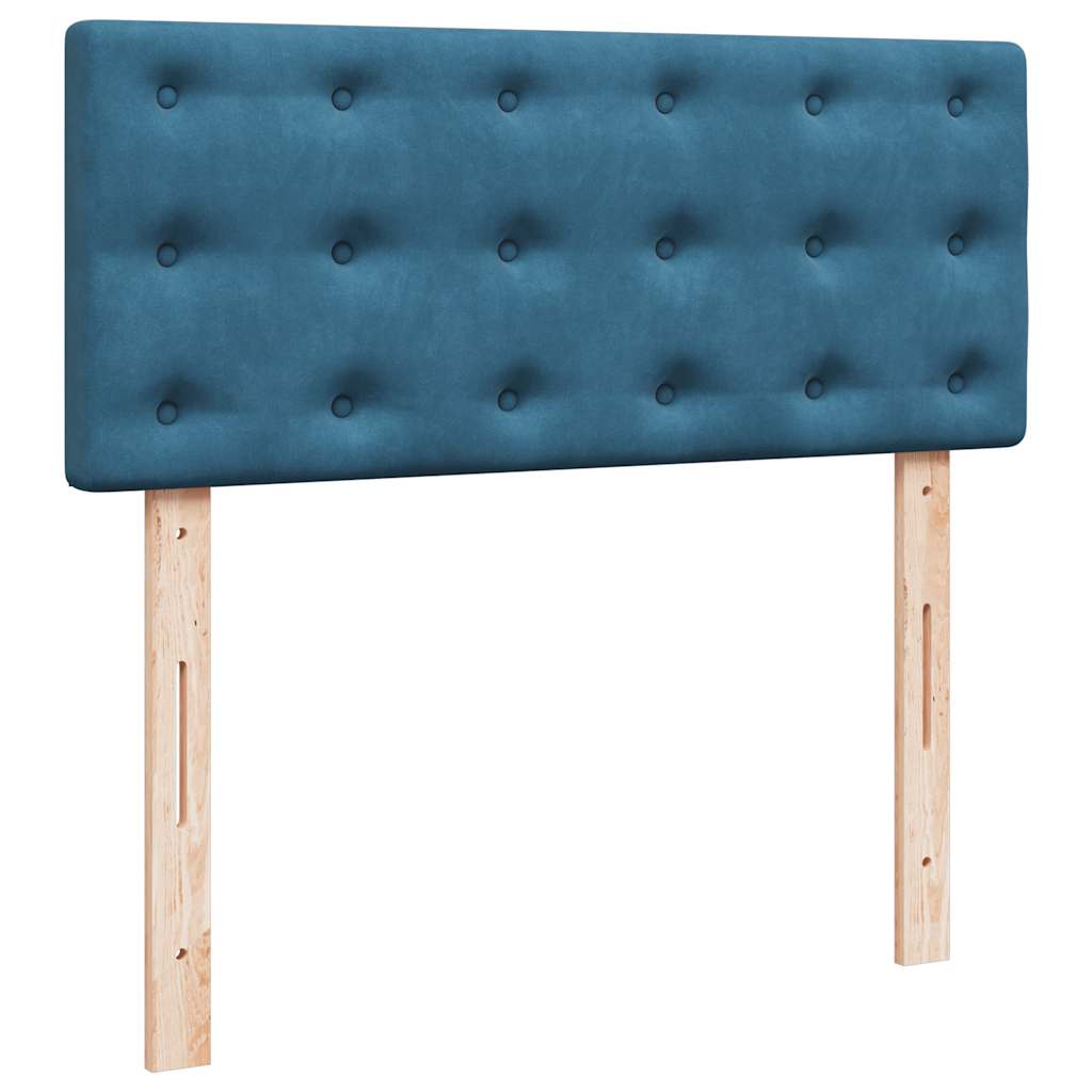 Lit ottoman avec matelas bleu foncé 120x190 cm velours - XIOS