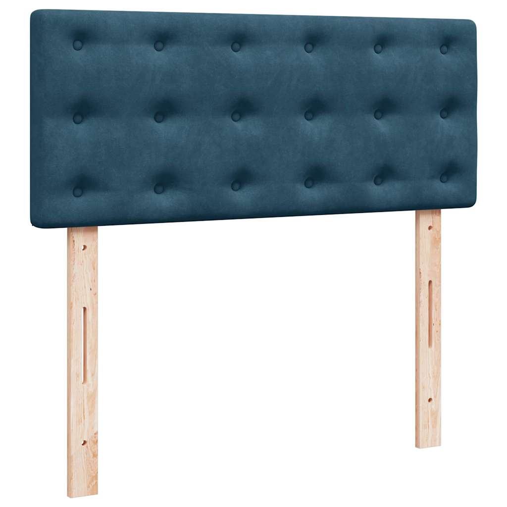 Cadre de lit ottoman avec matelas bleu foncé 120x200 cm velours