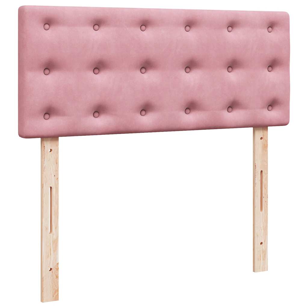 Cadre de lit ottoman avec matelas rose 120x200 cm velours - XIOS