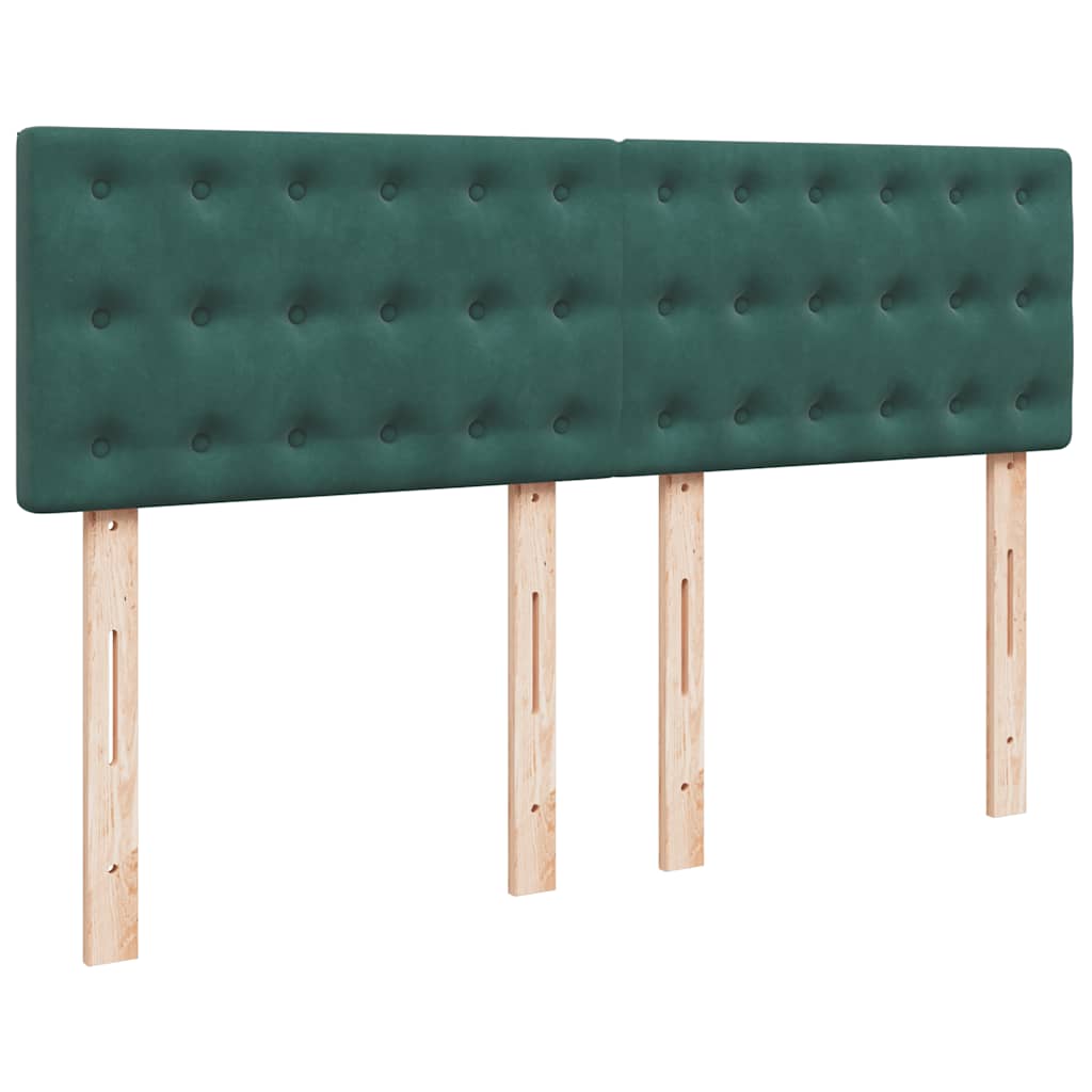 Cadre de lit ottoman avec matelas vert foncé 140x200 cm velours - XIOS