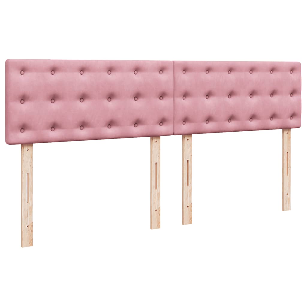 Cadre de lit ottoman avec matelas rose 160x200 cm velours - XIOS