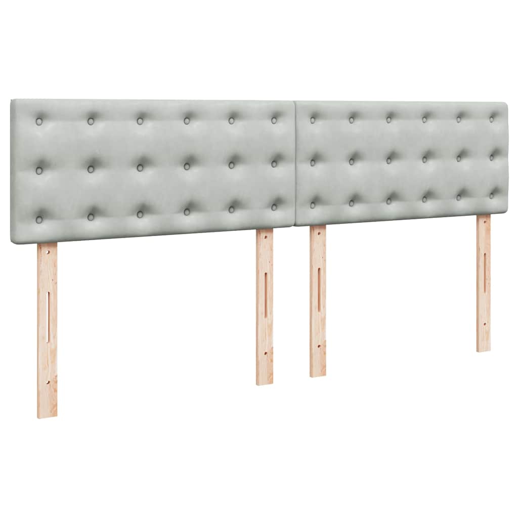 Cadre de lit ottoman avec matelas gris clair 180x200 cm velours - XIOS