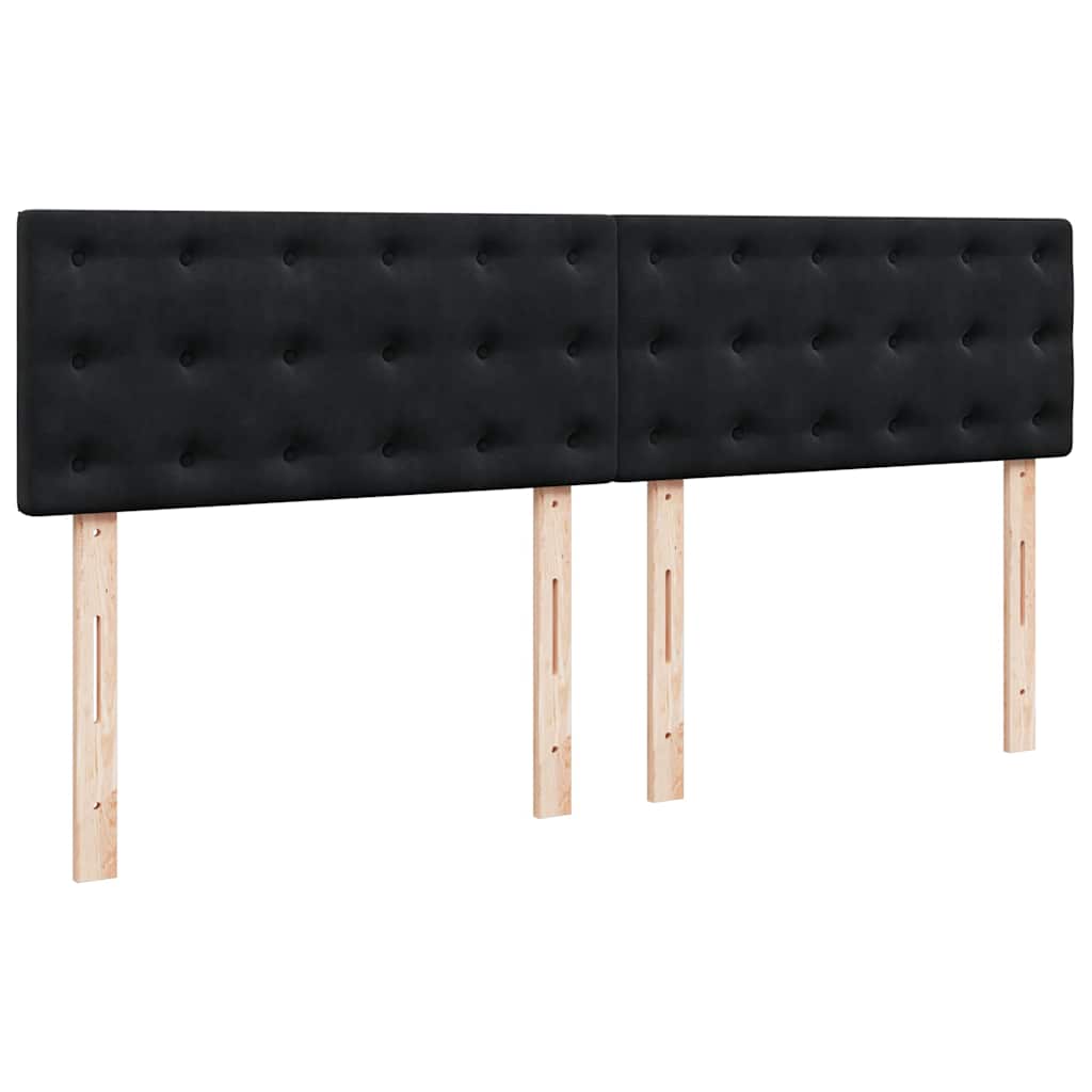 Cadre de lit ottoman avec matelas noir 180x200 cm velours - XIOS