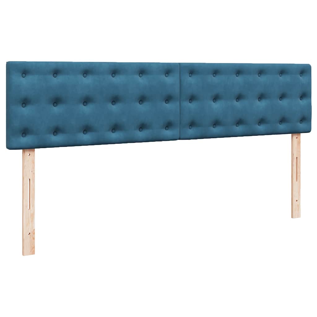 Cadre de lit ottoman avec matelas bleu foncé 200x200 cm velours - XIOS