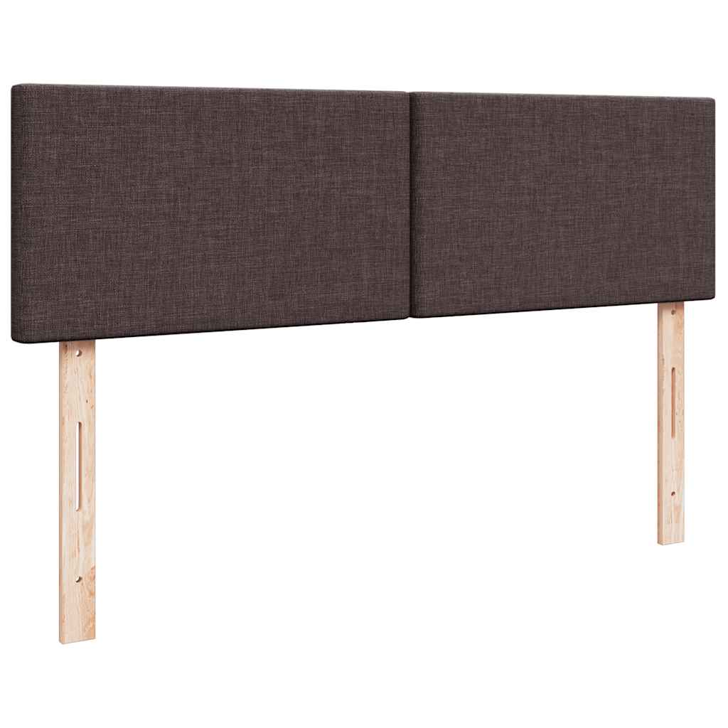 Cadre de lit ottoman avec matelas marron foncé 160x200 cm tissu - XIOS