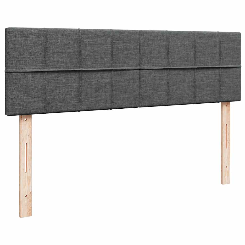 Cadre de lit ottoman avec matelas gris foncé 160x200cm tissu - XIOS