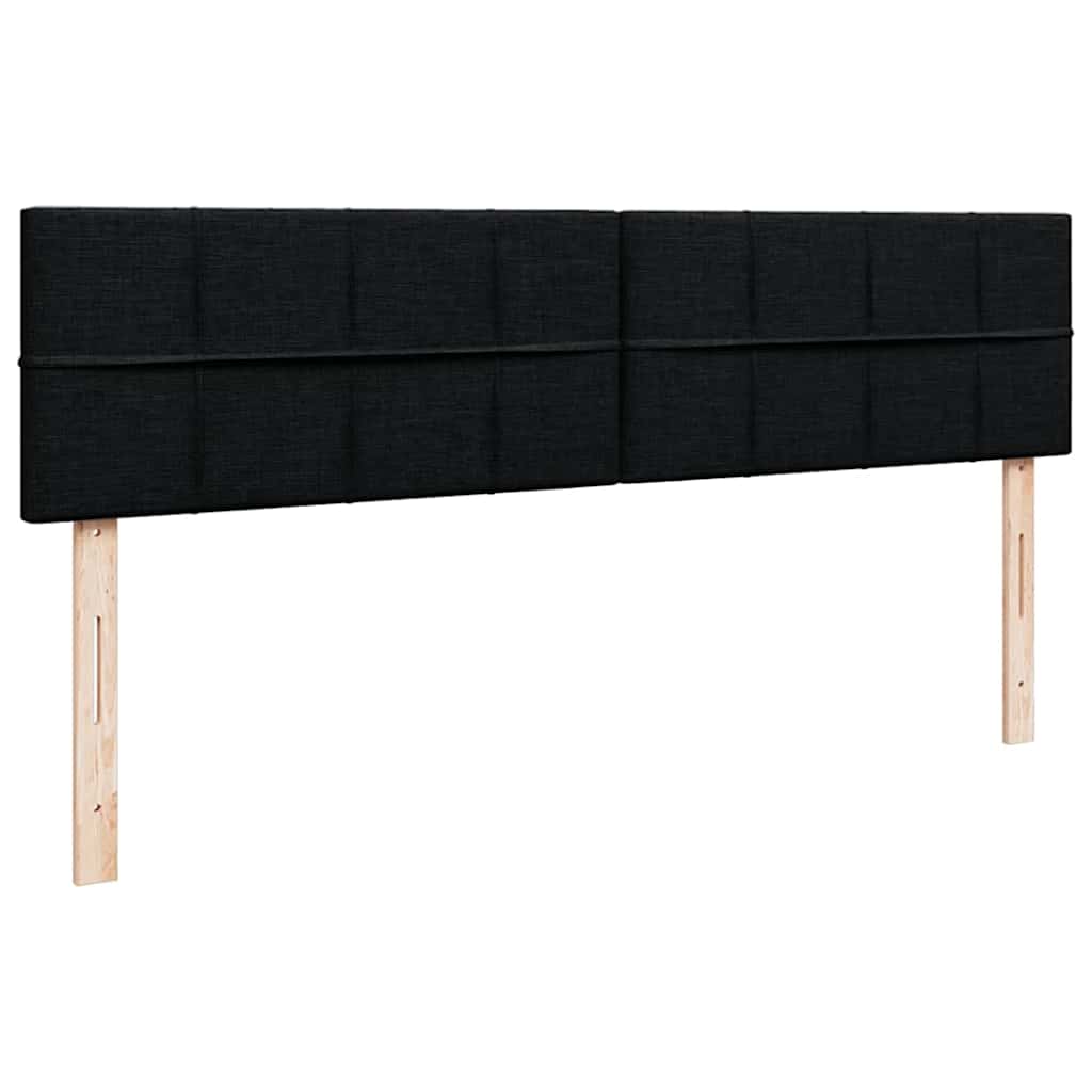 Cadre de lit ottoman avec matelas noir 160x200 cm tissu - XIOS