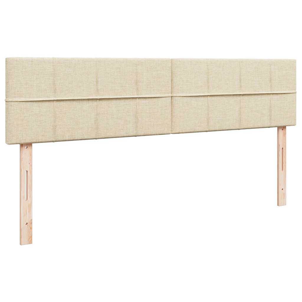 Cadre de lit ottoman avec matelas crème 160x200 cm tissu - XIOS