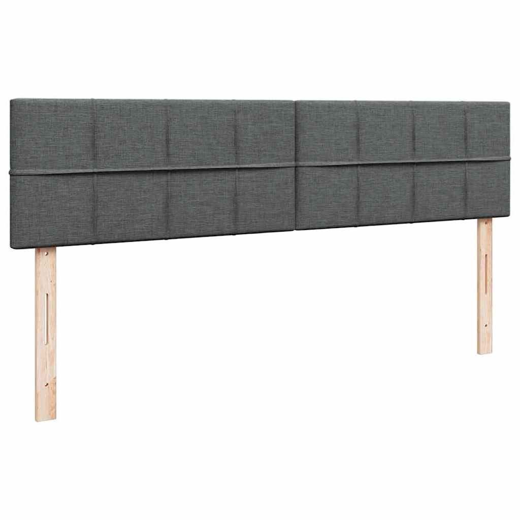 Cadre de lit ottoman avec matelas gris foncé 180x200cm tissu - XIOS