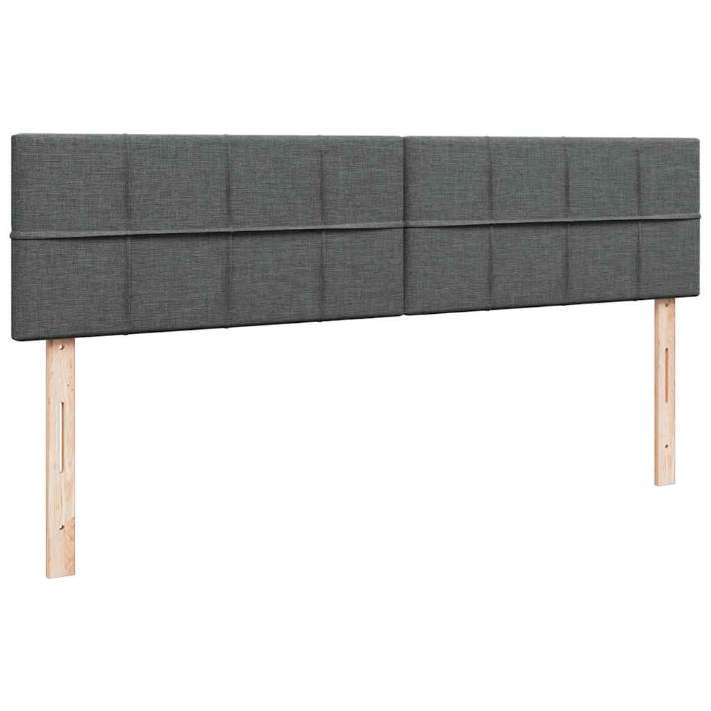 Cadre de lit ottoman avec matelas gris foncé 200x200cm tissu - XIOS