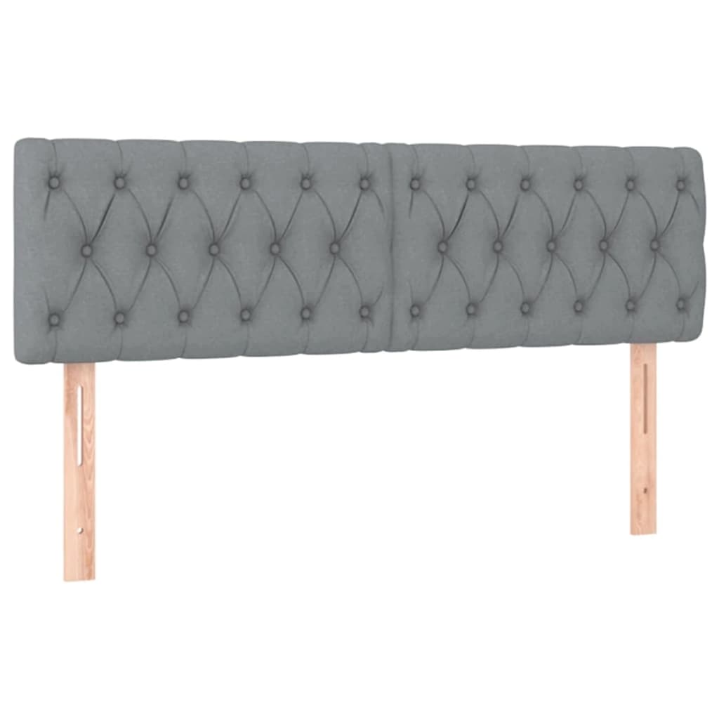 Cadre de lit ottoman et matelas gris clair 160x200cm tissu - XIOS