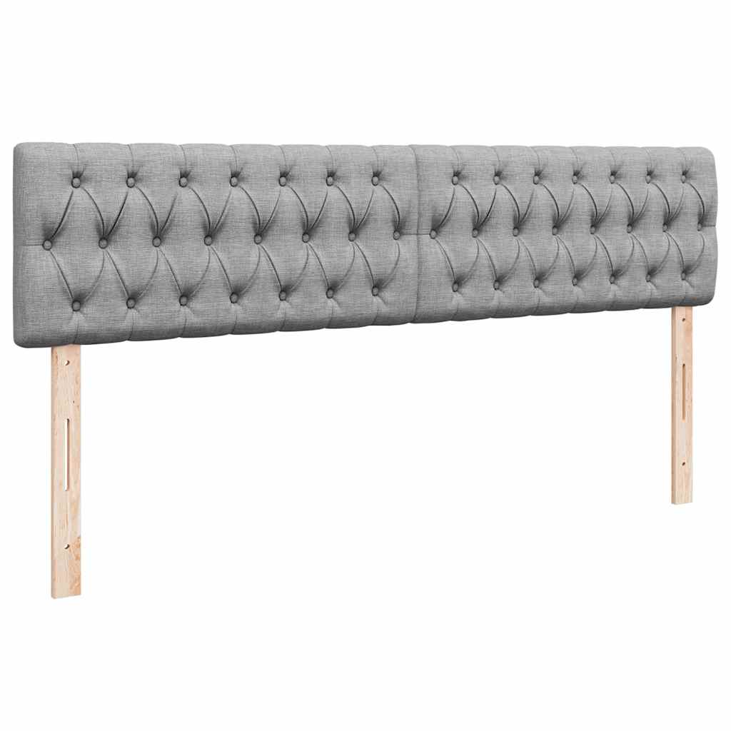 Cadre de lit ottoman et matelas gris clair 200x200cm tissu - XIOS