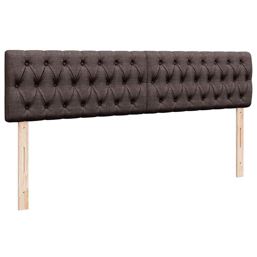 Cadre de lit ottoman avec matelas marron foncé 200x200 cm tissu - XIOS