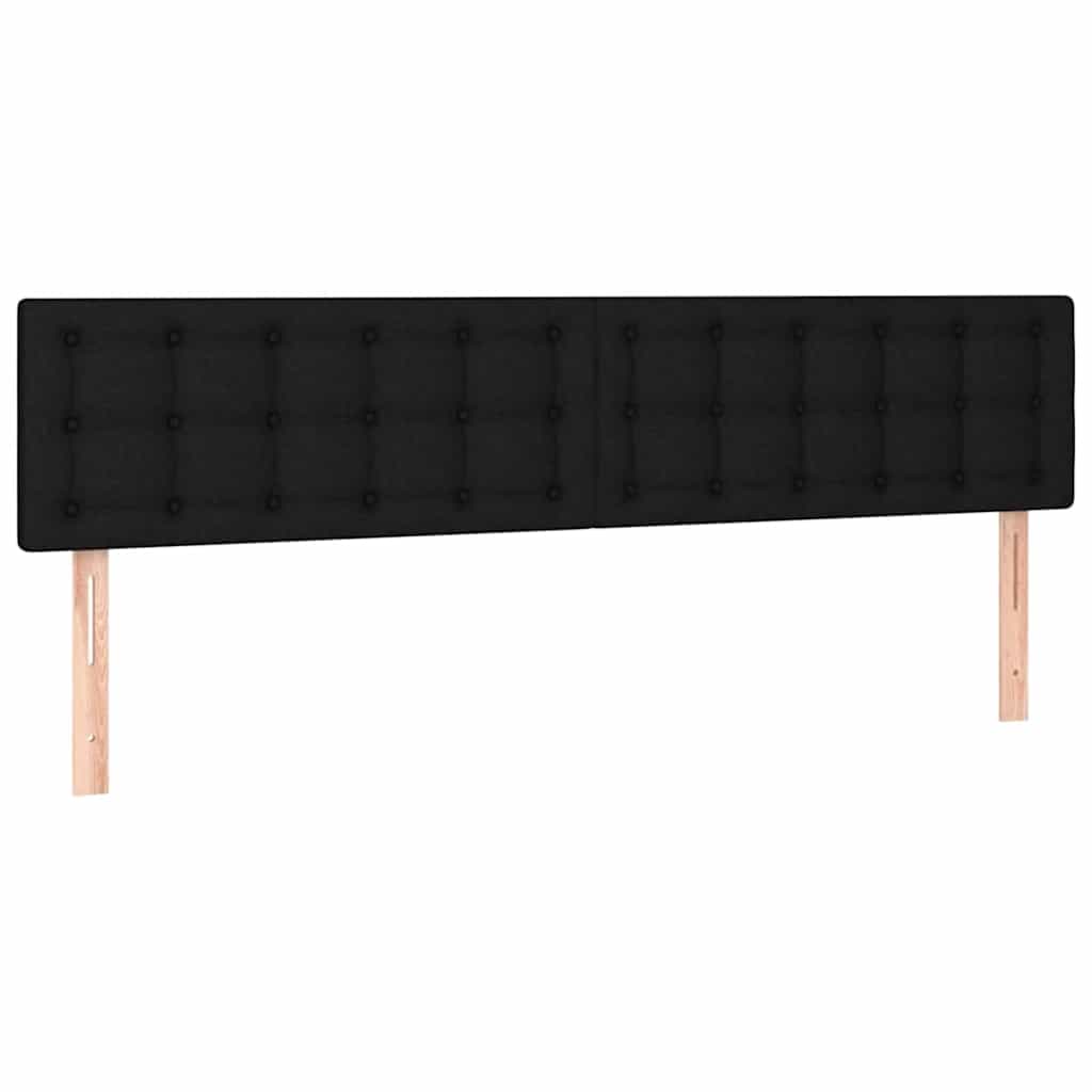 Cadre de lit ottoman avec matelas noir 160x200 cm tissu - XIOS