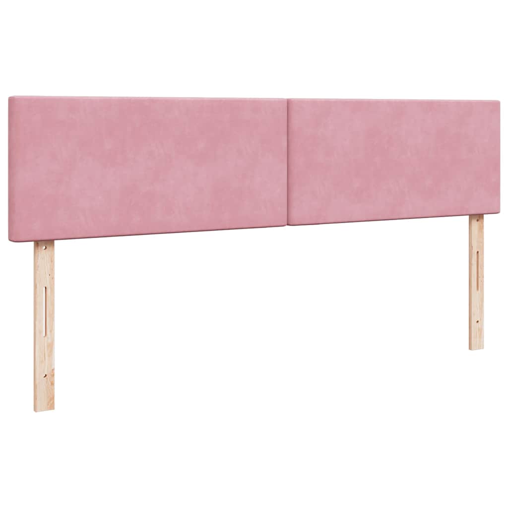 Cadre de lit ottoman avec matelas rose 180x200 cm velours - XIOS