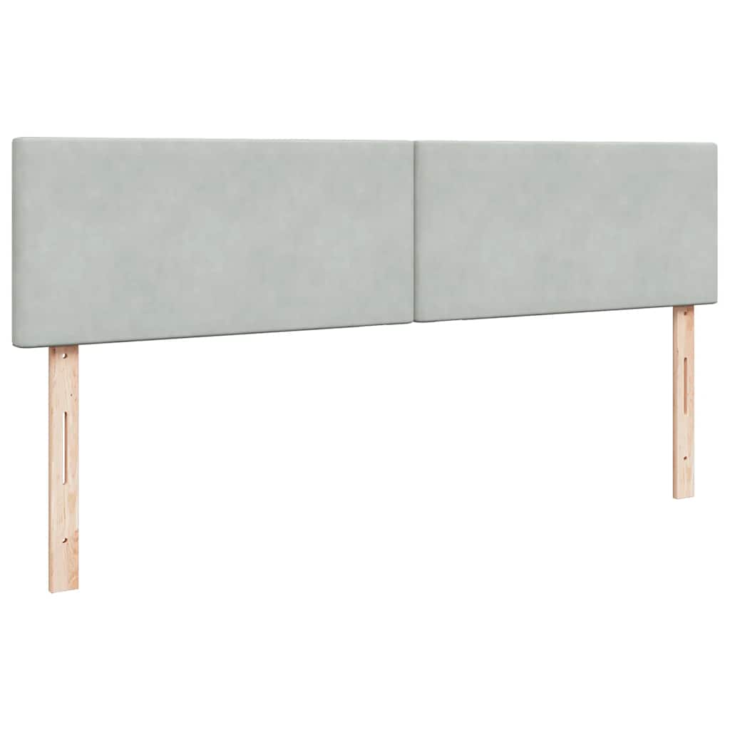 Cadre de lit ottoman avec matelas gris clair 200x200 cm velours - XIOS