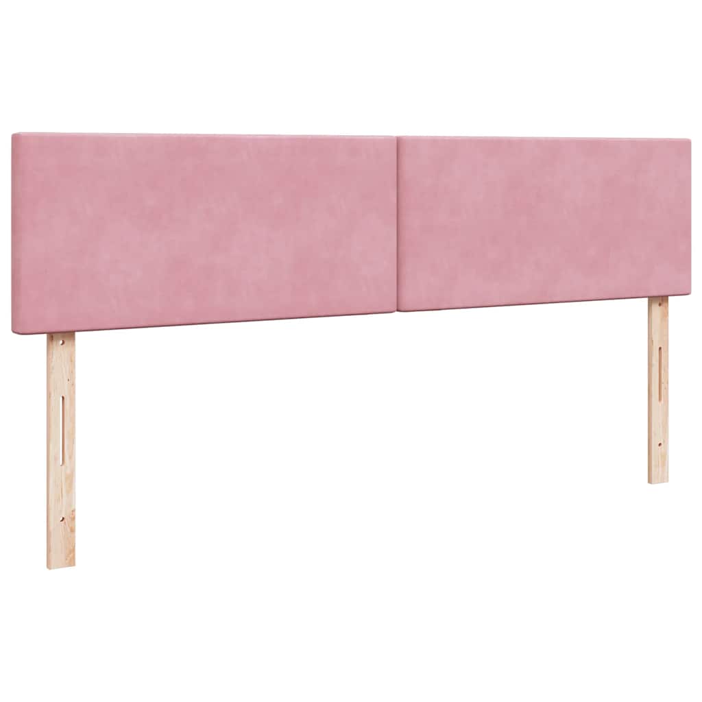 Cadre de lit ottoman avec matelas rose 200x200 cm velours - XIOS