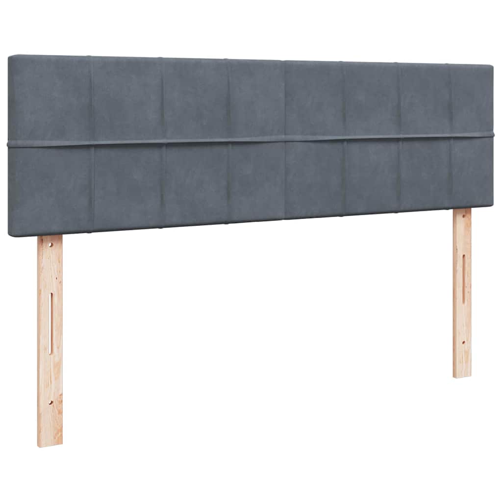 Cadre de lit ottoman avec matelas gris foncé 160x200cm velours - XIOS
