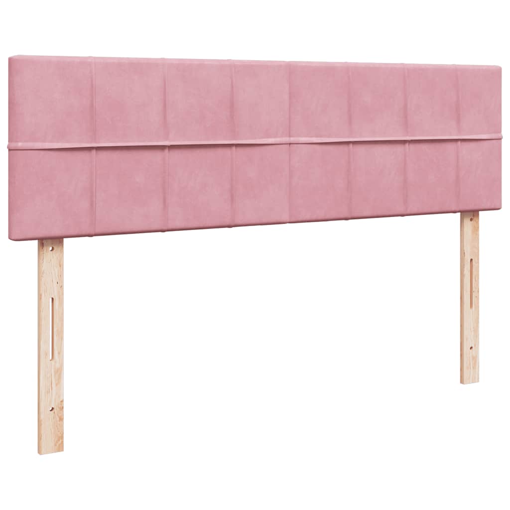 Cadre de lit ottoman avec matelas rose 160x200 cm velours - XIOS