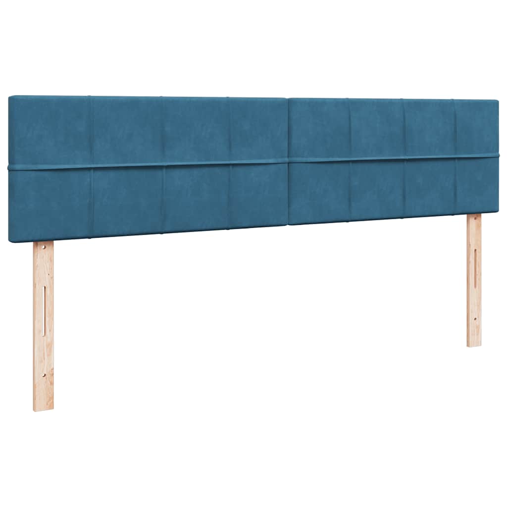 Cadre de lit ottoman avec matelas bleu foncé 180x200 cm velours - XIOS