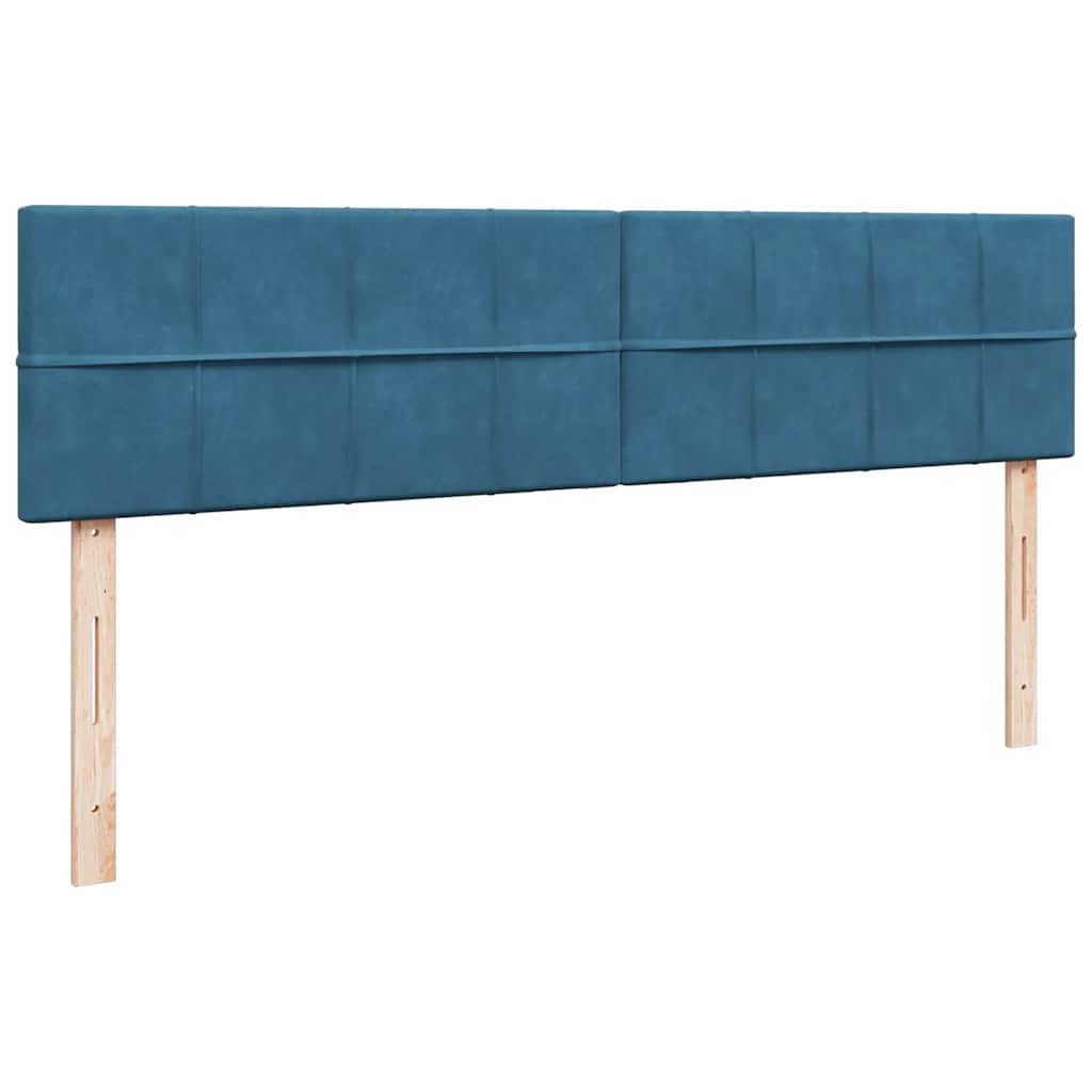 Cadre de lit ottoman avec matelas bleu foncé 200x200 cm velours - XIOS