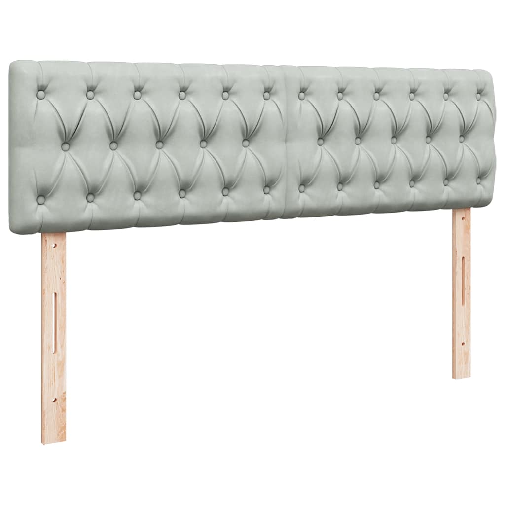 Cadre de lit ottoman et matelas gris clair 160x200cm velours - XIOS