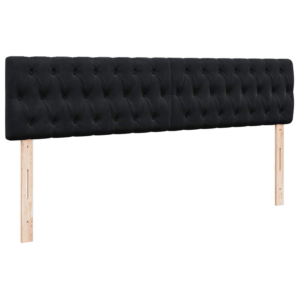 Cadre de lit ottoman avec matelas noir 180x200cm velours - XIOS