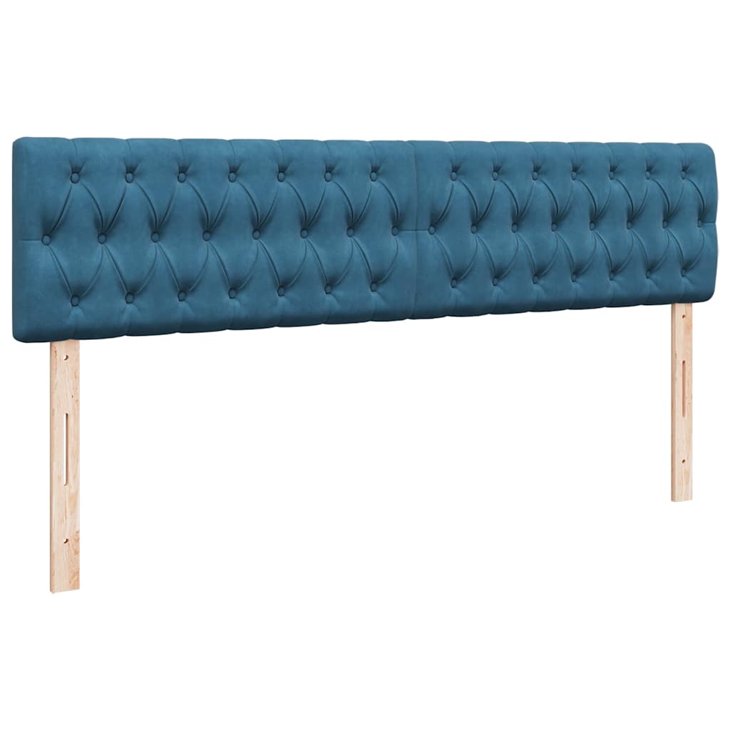 Cadre de lit ottoman avec matelas bleu foncé 200x200 cm velours - XIOS