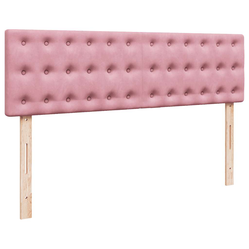 Cadre de lit ottoman avec matelas rose 160x200 cm velours - XIOS