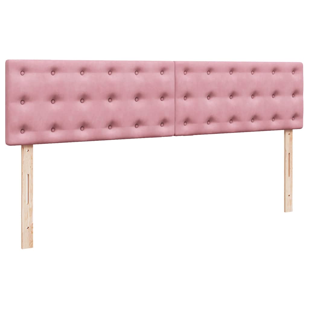 Cadre de lit ottoman avec matelas rose 180x200 cm velours - XIOS