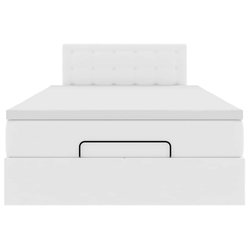Lit ottoman avec matelas & LED blanc pur 120x190cm similicuir