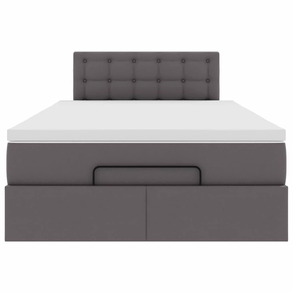 Lit ottoman avec matelas & LED gris 120x190cm similicuir - XIOS