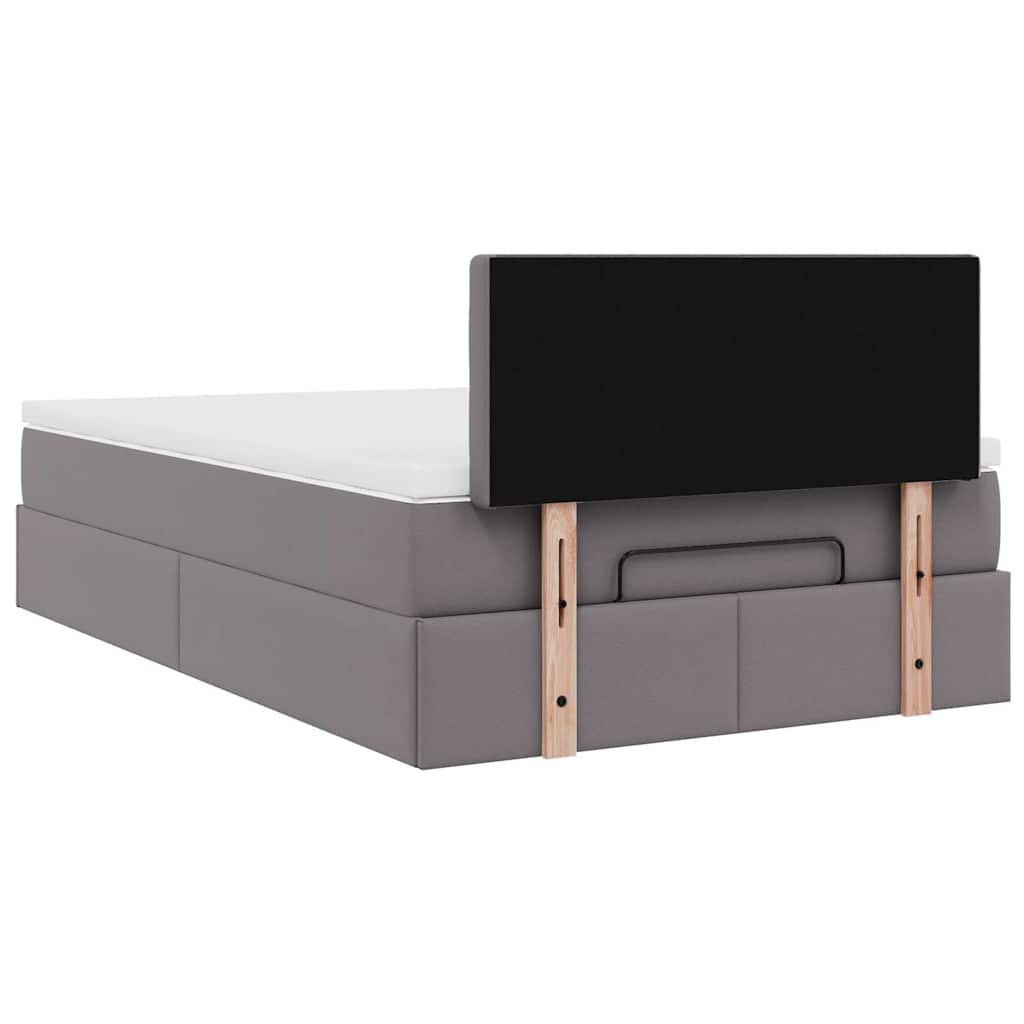 Lit ottoman avec matelas & LED gris 120x190cm similicuir - XIOS