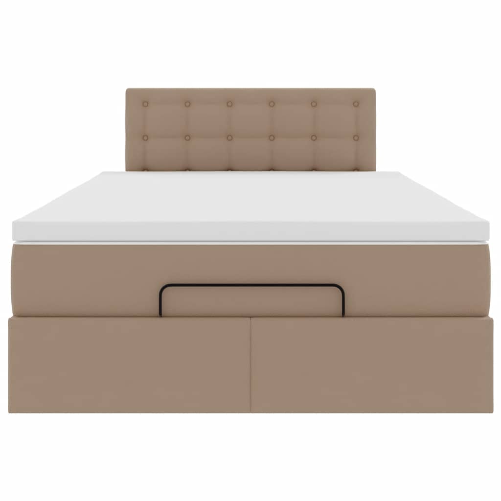 Lit ottoman avec matelas & LED cappuccino 120x190cm similicuir - XIOS