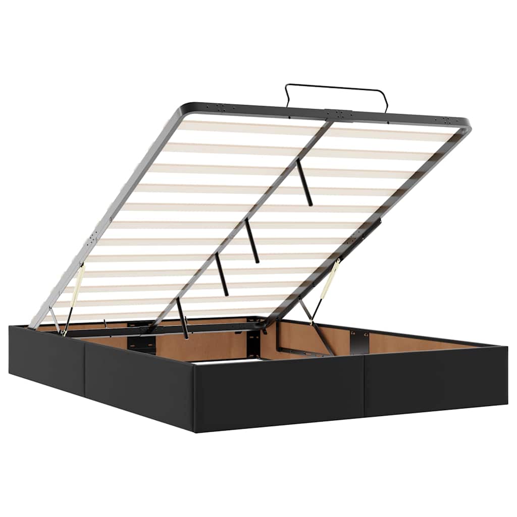 Lit ottoman avec matelas & LED Noir 140x190cm similicuir - XIOS