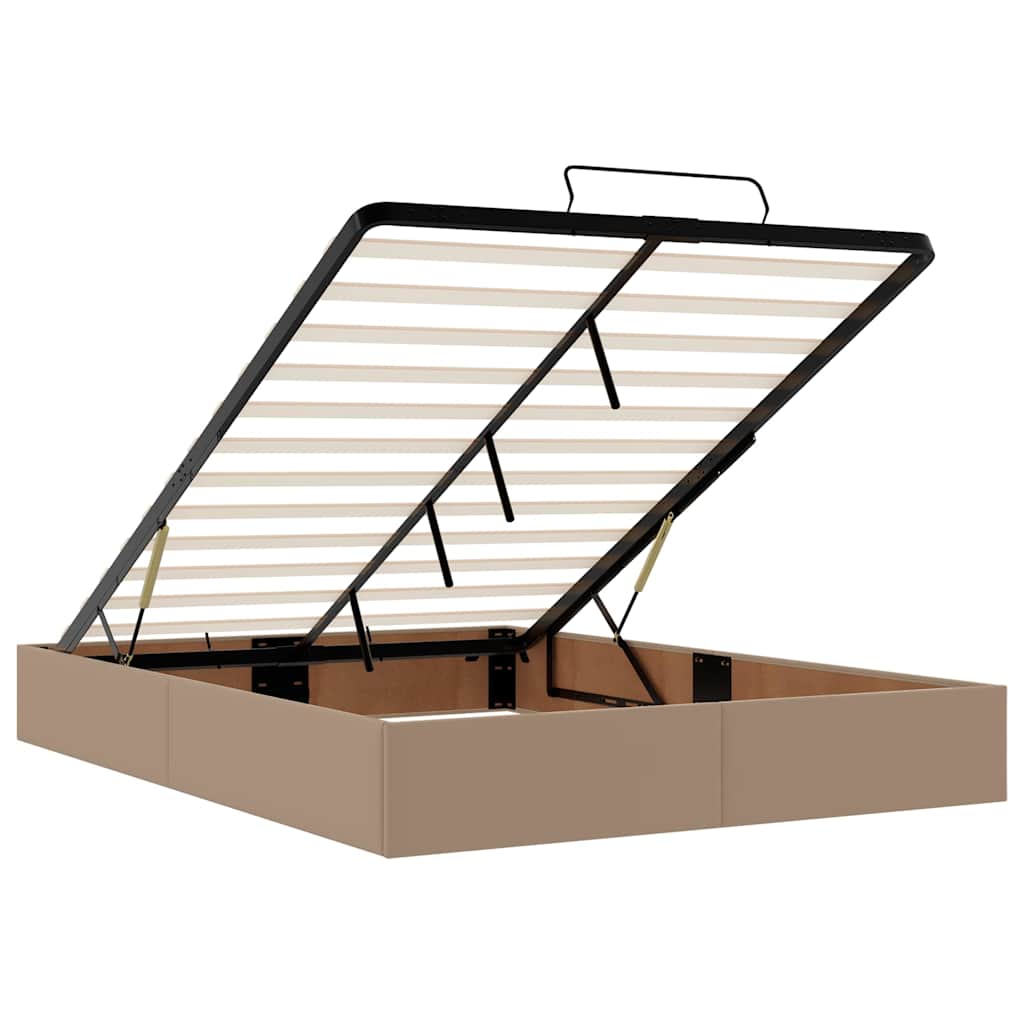Lit ottoman avec matelas & LED Cappuccino 140x200cm similicuir - XIOS