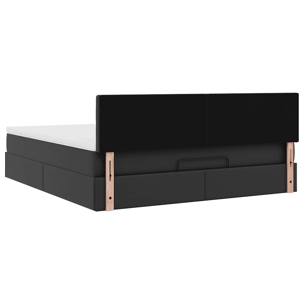 Lit ottoman avec matelas & LED Noir 160x200cm similicuir - XIOS