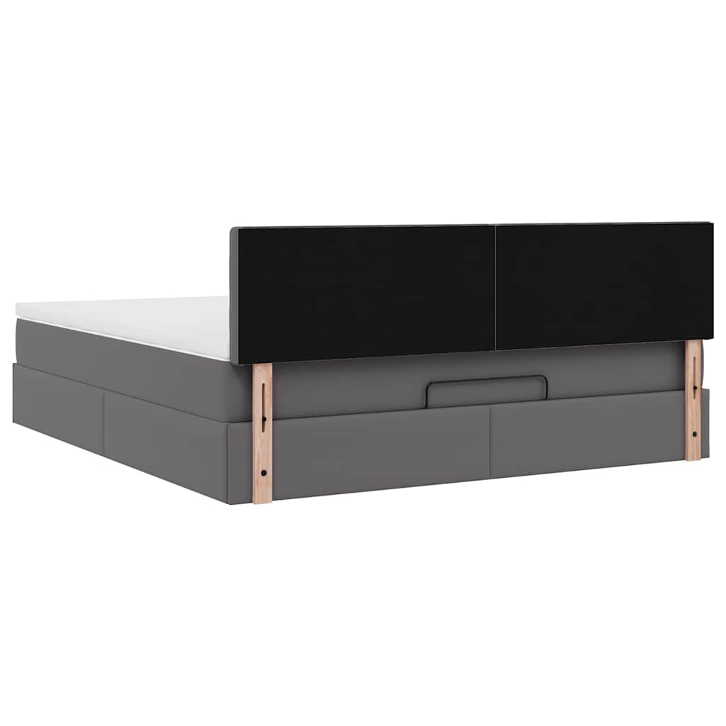 Lit ottoman avec matelas & LED Gris 160x200cm similicuir - XIOS