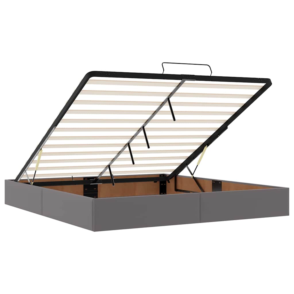 Lit ottoman avec matelas & LED Gris 160x200cm similicuir - XIOS
