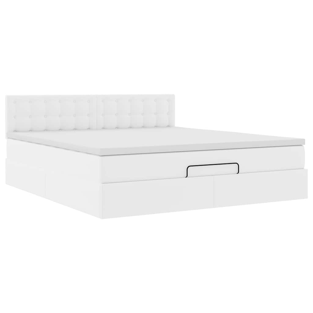 Lit ottoman avec matelas & LED blanc pur 180x200cm similicuir - XIOS