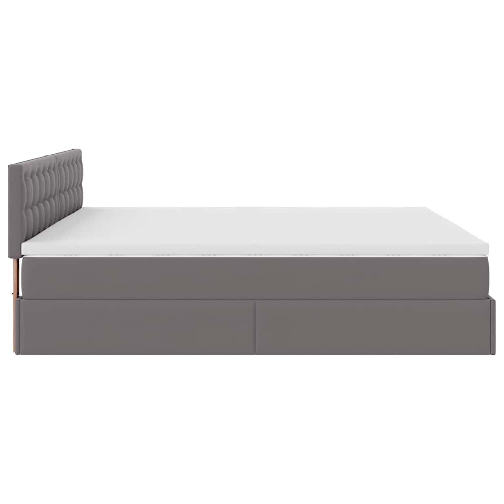 Lit ottoman avec matelas & LED Gris 180x200cm similicuir - XIOS